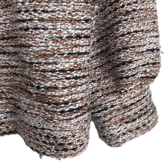 Ann Taylor Loft Sweater Boat Neck Brown White Black Marled Knit Pullover Small - Picture 2 of 7
